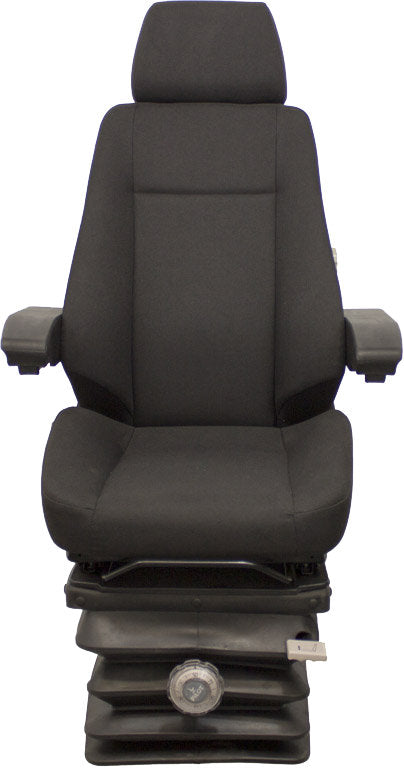 Volvo Articulated Dump Truck Seat & Mechanical Suspension - Fits Various Models - Black Cloth
