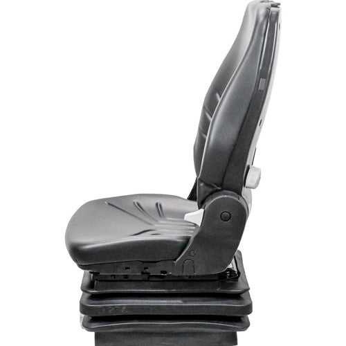 Volvo Excavator Replacement Seat & Mechanical Suspension - Fits Various Models - Black Vinyl