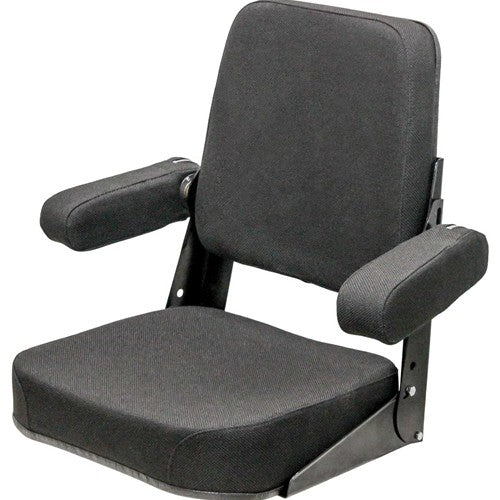 Case Loader/Backhoe Comfort Classic Replacement Seat Assembly - Fits Various Models - Black Cloth