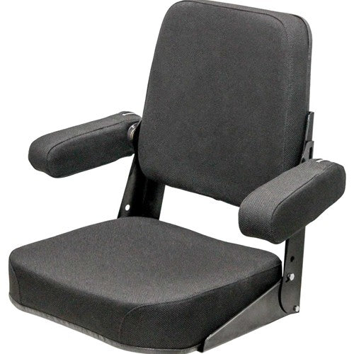 Case Forklift Comfort Classic Seat Assembly - Fits Various Models - Black Cloth