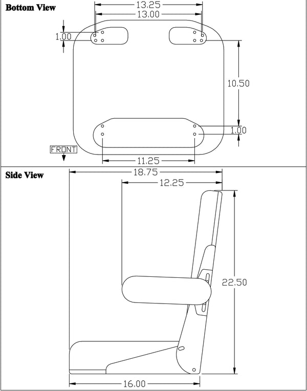 Case Forklift Comfort Classic Replacement Seat Assembly - Fits Various Models - Black Vinyl