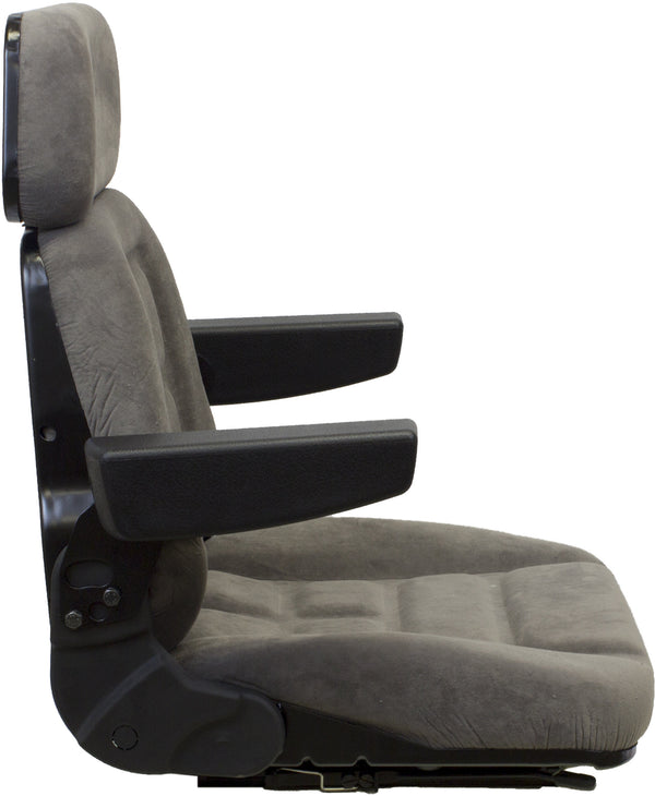 Case Wheel Loader Seat Assembly - Fits Various Models - Gray Cloth