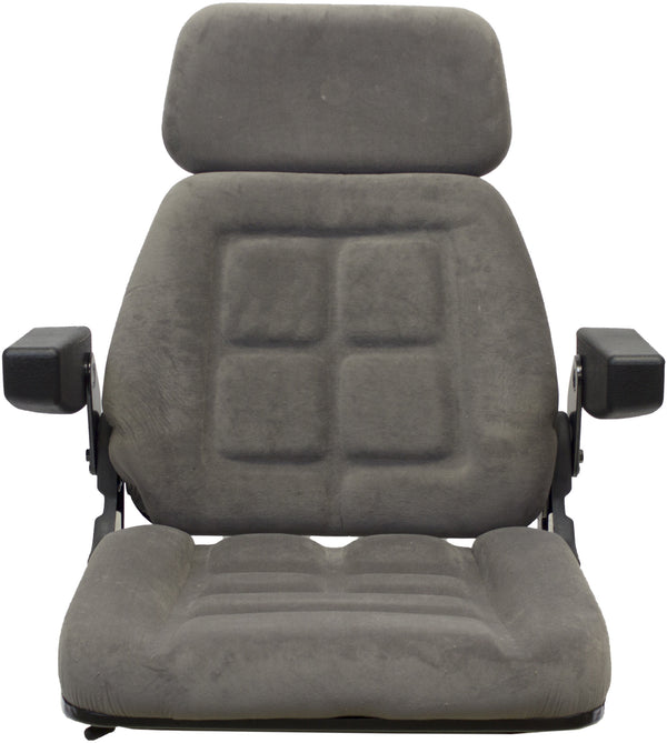 Case Wheel Loader Seat Assembly - Fits Various Models - Gray Cloth