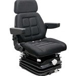 Volvo Wheel Loader Seat & Mechanical Suspension - Fits Various Models - Black Cloth