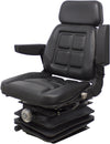 John Deere Wheel Loader Replacement Seat & Mechanical Suspension - Fits Various Models - Black Vinyl