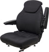 Case Excavator Seat Assembly - Fits Various Models - Black Cloth