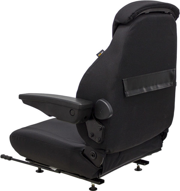 Case Excavator Seat Assembly - Fits Various Models - Black Cloth