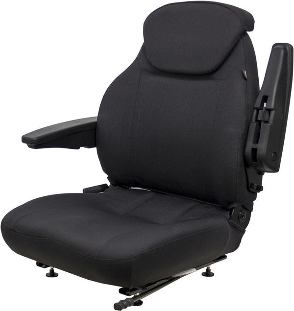 Case Wheel Loader Replacement Seat Assembly - Fits Various Models - Black Cloth