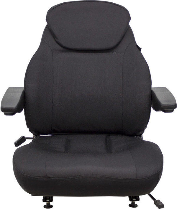 John Deere Loader/Backhoe Seat Assembly - Fits Various Models - Black Cloth
