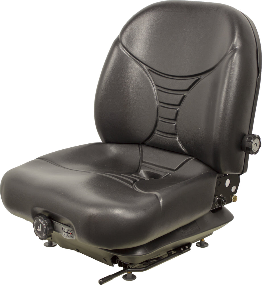 Gradall Telehandler Replacement Seat & Mechanical Suspension - Fits Various Models - Black Vinyl