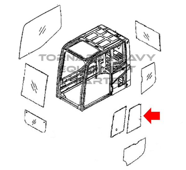 Komatsu 20Y-53-12840 Excavator Door Rear Slider Window Replacement Cab Glass