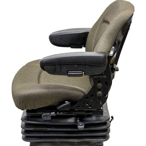 Case Wheel Loader Replacement Seat & Air Suspension - Fits Various Models - Brown Cloth