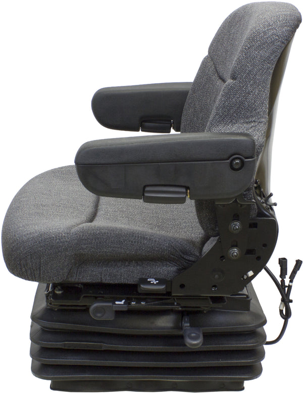 Case Wheel Loader Replacement Seat & Air Suspension - Fits Various Models - Gray Cloth