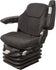John Deere Wheel Loader Replacement Seat & Air Suspension - Fits Various Models - Black/Gray Cloth