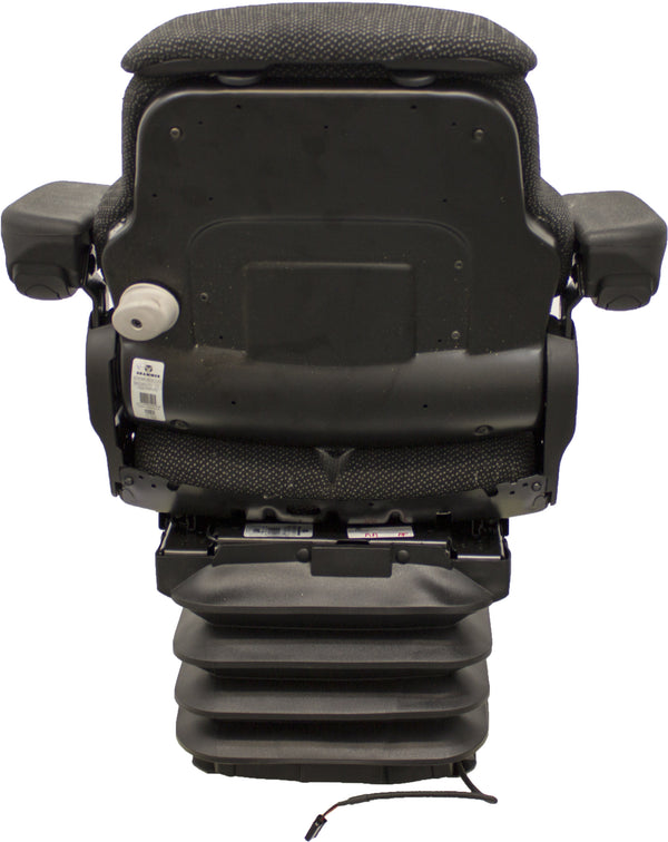 Volvo Asphalt Paver Replacement Seat & Air Suspension - Fits Various Models - Black/Gray Cloth