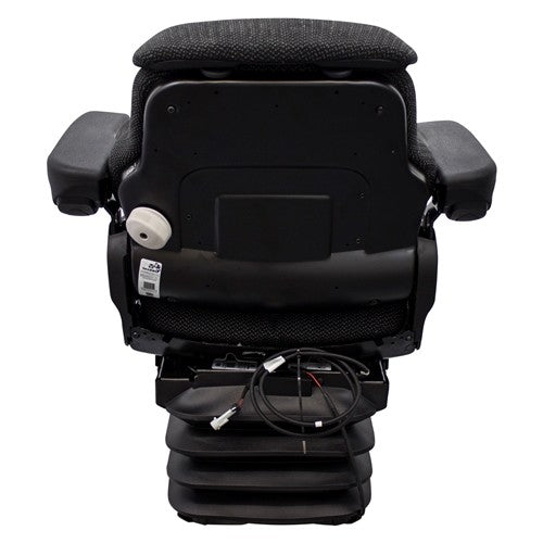 Case Motor Grader Seat & Air Suspension - Fits Various Models - Black/Gray Cloth