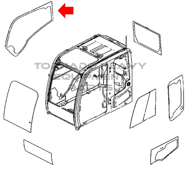 Hitachi 4651655 Zaxis Series Excavator Boom Side Window Replacement Cab Glass