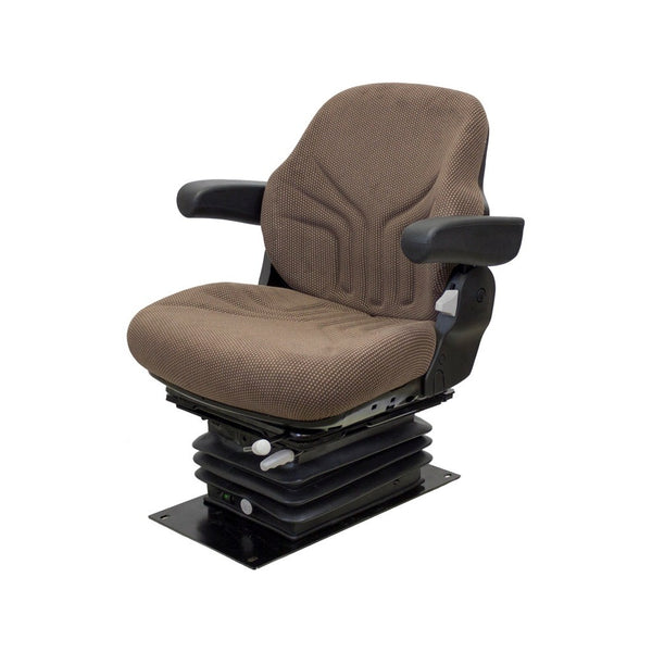 John Deere 30-55 Hydraulic Series Tractor w/Sound-Gard Cab Replacement Seat & Air Suspension - Fits Various Models - Brown Cloth