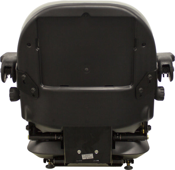 Bobcat Skid Steer Replacement Seat & Mechanical Suspension w/Arms - Fits Various Models - Gray Vinyl