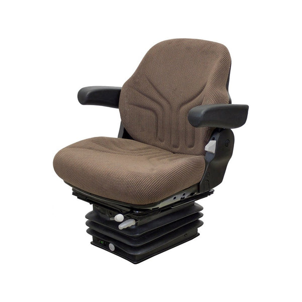 John Deere 8640-8650 4WD Series Tractor Replacement Seat & Air Suspension - Fits Various Models - Brown Cloth