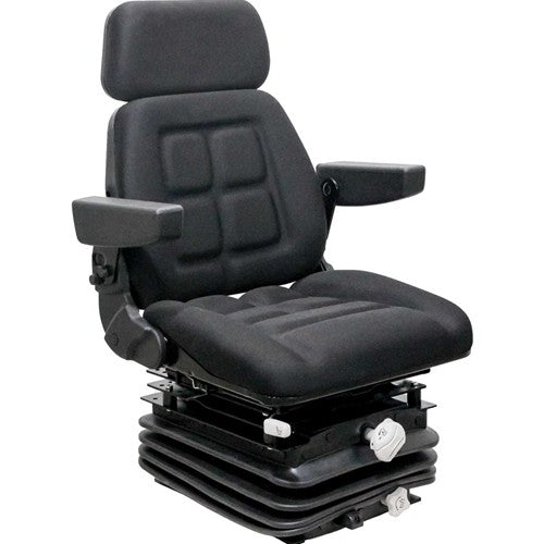 Case 870-1370 Agri King Series Tractor Seat & Mechanical Suspension - Fits Various Models - Black Cloth