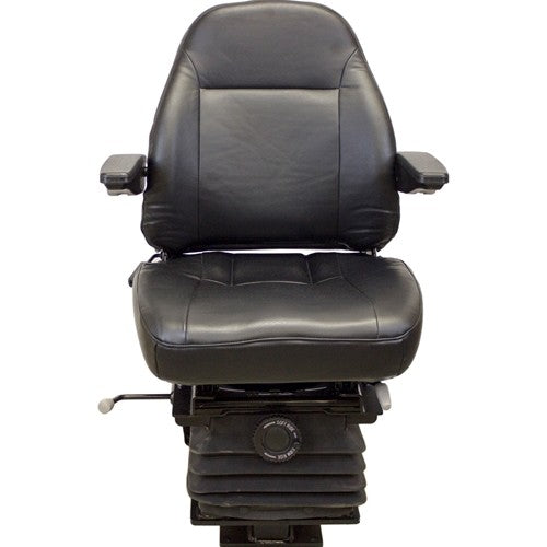 Case 580 Series Loader/Backhoe Replacement Seat & Mechanical Suspension w/Arms - Fits Various Models - Black Vinyl