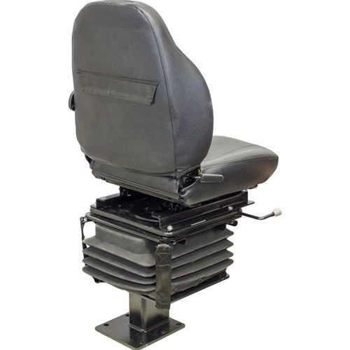 Case 580 Series Loader/Backhoe Replacement Seat & Mechanical Suspension Kit - Fits Various Models - Black Vinyl