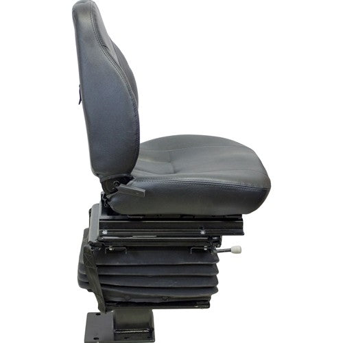 Case 580 Series Loader/Backhoe Replacement Seat & Mechanical Suspension Kit - Fits Various Models - Black Vinyl