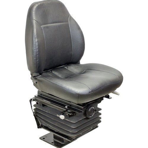 Case 580 Series Loader/Backhoe Replacement Seat & Mechanical Suspension Kit - Fits Various Models - Black Vinyl