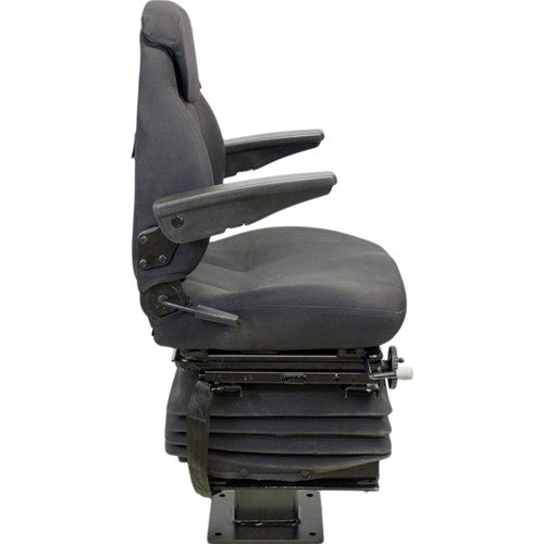 John Deere 310 Series Loader/Backhoe Replacement Seat & Mechanical Suspension Kit - Fits Various Models - Black Cloth