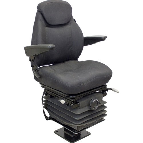 John Deere 310 Series Loader/Backhoe Replacement Seat & Mechanical Suspension Kit - Fits Various Models - Black Cloth