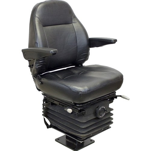 John Deere 310 Series Loader/Backhoe Replacement Seat & Mechanical Suspension Kit - Fits Various Models - Black Vinyl