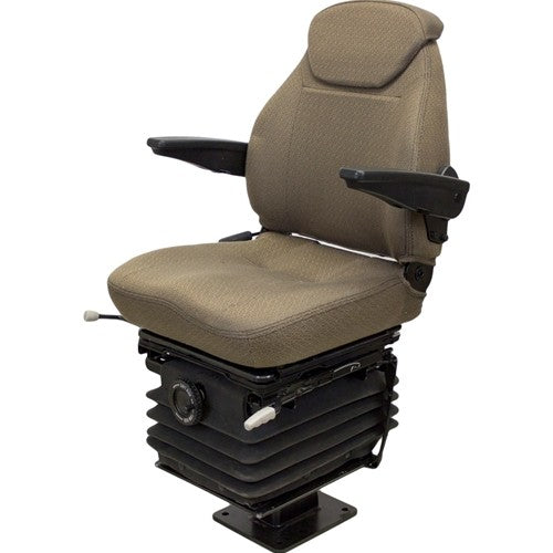 John Deere 310 Series Loader/Backhoe Replacement Seat & Mechanical Suspension Kit - Fits Various Models - Brown Cloth