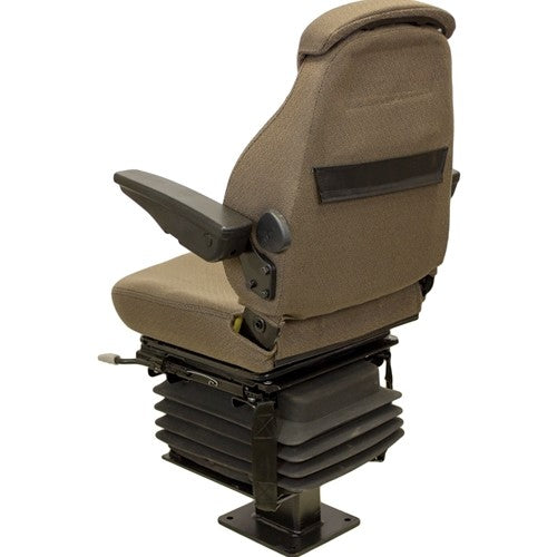 John Deere 310 Series Loader/Backhoe Replacement Seat & Mechanical Suspension Kit - Fits Various Models - Brown Cloth