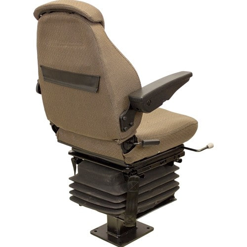 John Deere 310 Series Loader/Backhoe Replacement Seat & Mechanical Suspension Kit - Fits Various Models - Brown Cloth