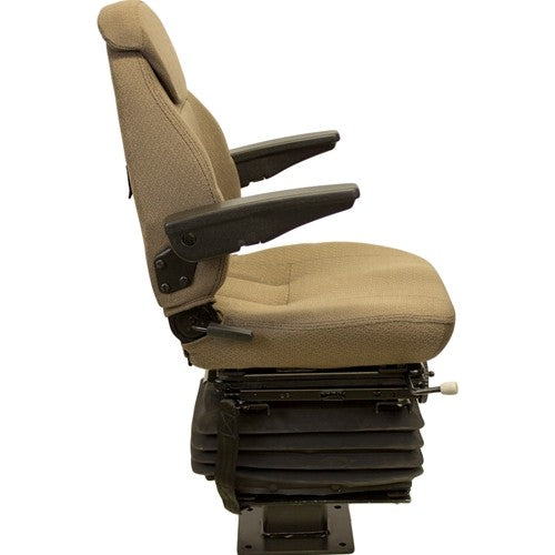 John Deere 310 Series Loader/Backhoe Replacement Seat & Mechanical Suspension Kit - Fits Various Models - Brown Cloth