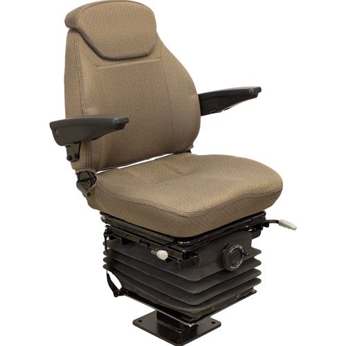 John Deere 310 Series Loader/Backhoe Replacement Seat & Mechanical Suspension Kit - Fits Various Models - Brown Cloth