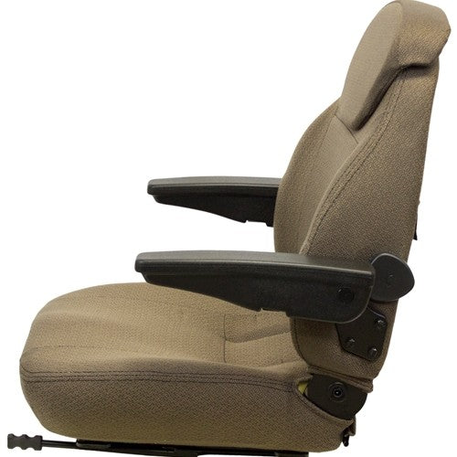 John Deere Loader/Backhoe Seat Assembly - Fits Various Models - Brown Cloth