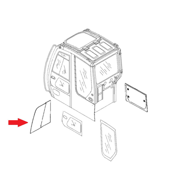 John Deere 4457173 Excavator Door Front Slider Window Replacement Cab Glass
