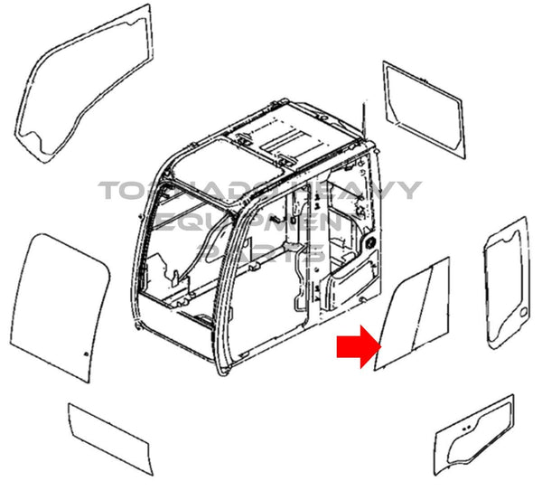 John Deere 4651659 Excavator Door Front Slider Window Replacement Cab Glass