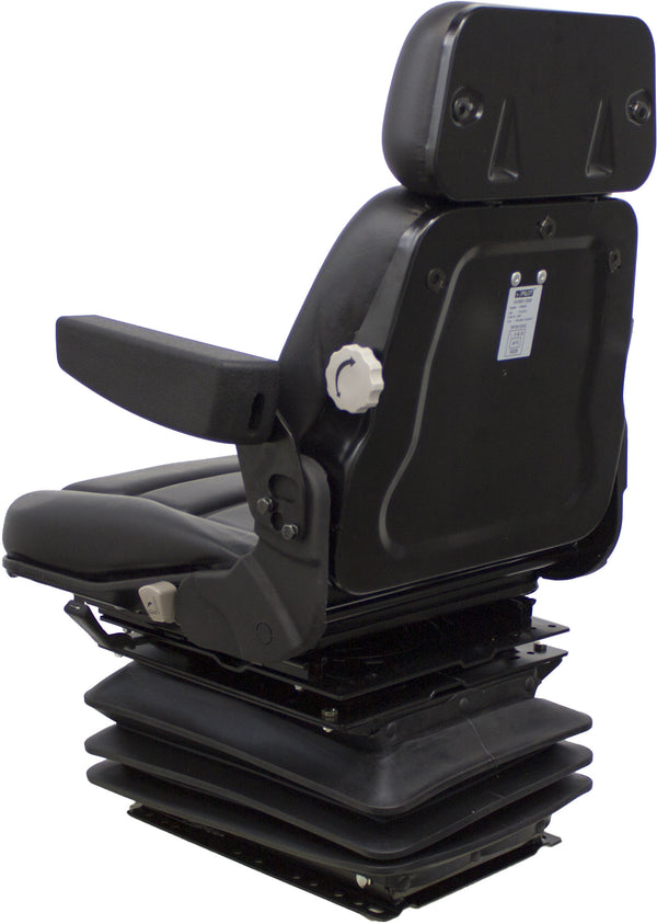 Versatile 4WD Series Tractor Seat & Mechanical Suspension - Fits Various Models - Black Vinyl